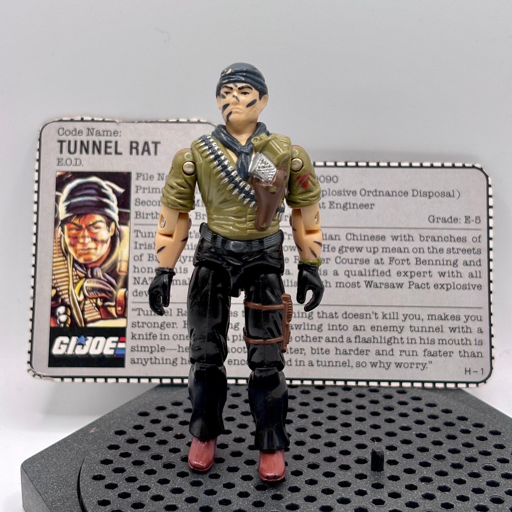1987 GI Joe TUNNEL RAT v1 Action Figure ARAH Filecard Hasbro New O-Ring